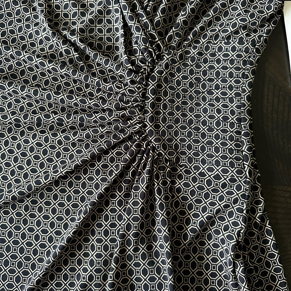 Laundry by Design Black and Tan Patterned Dress